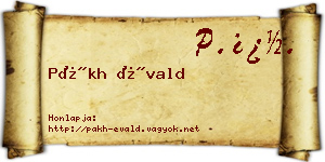Pákh Évald névjegykártya